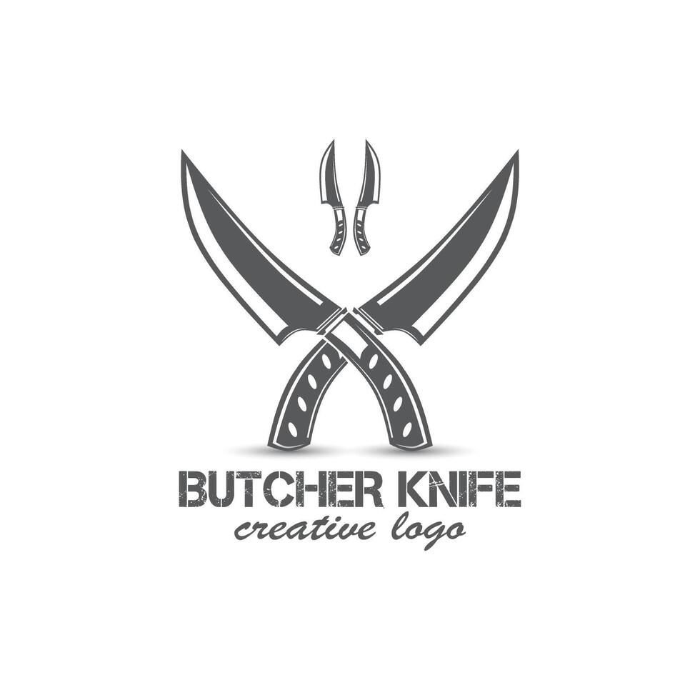 various shapes knife silhouette design, butcher knife logo or icon elements vector