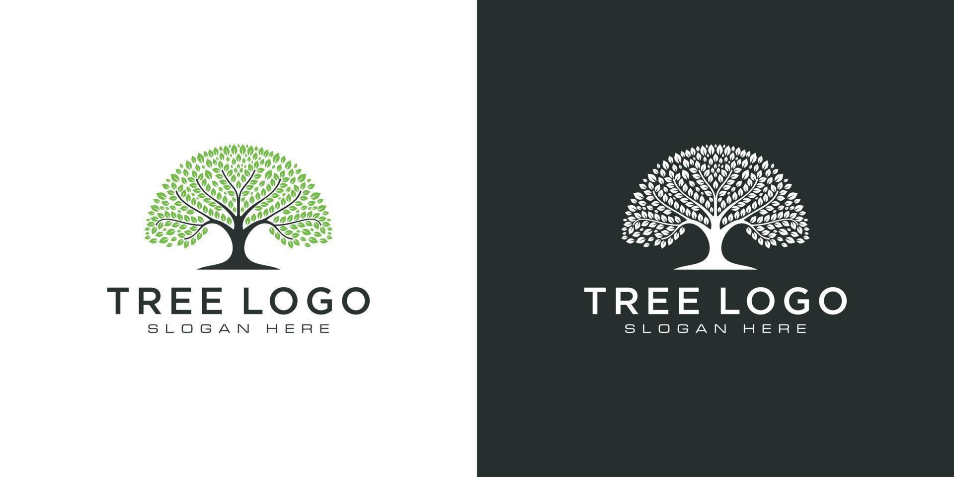 Tree logo design elements. green garden logo template vector