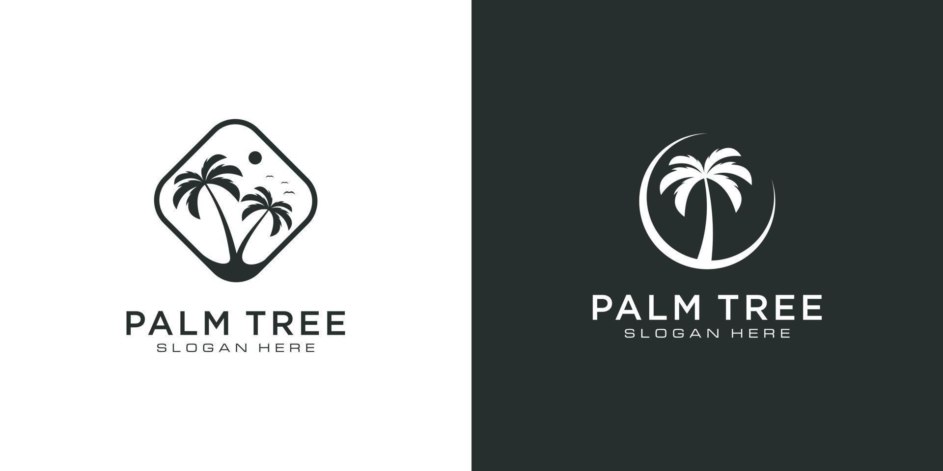 palm tree logo vector design