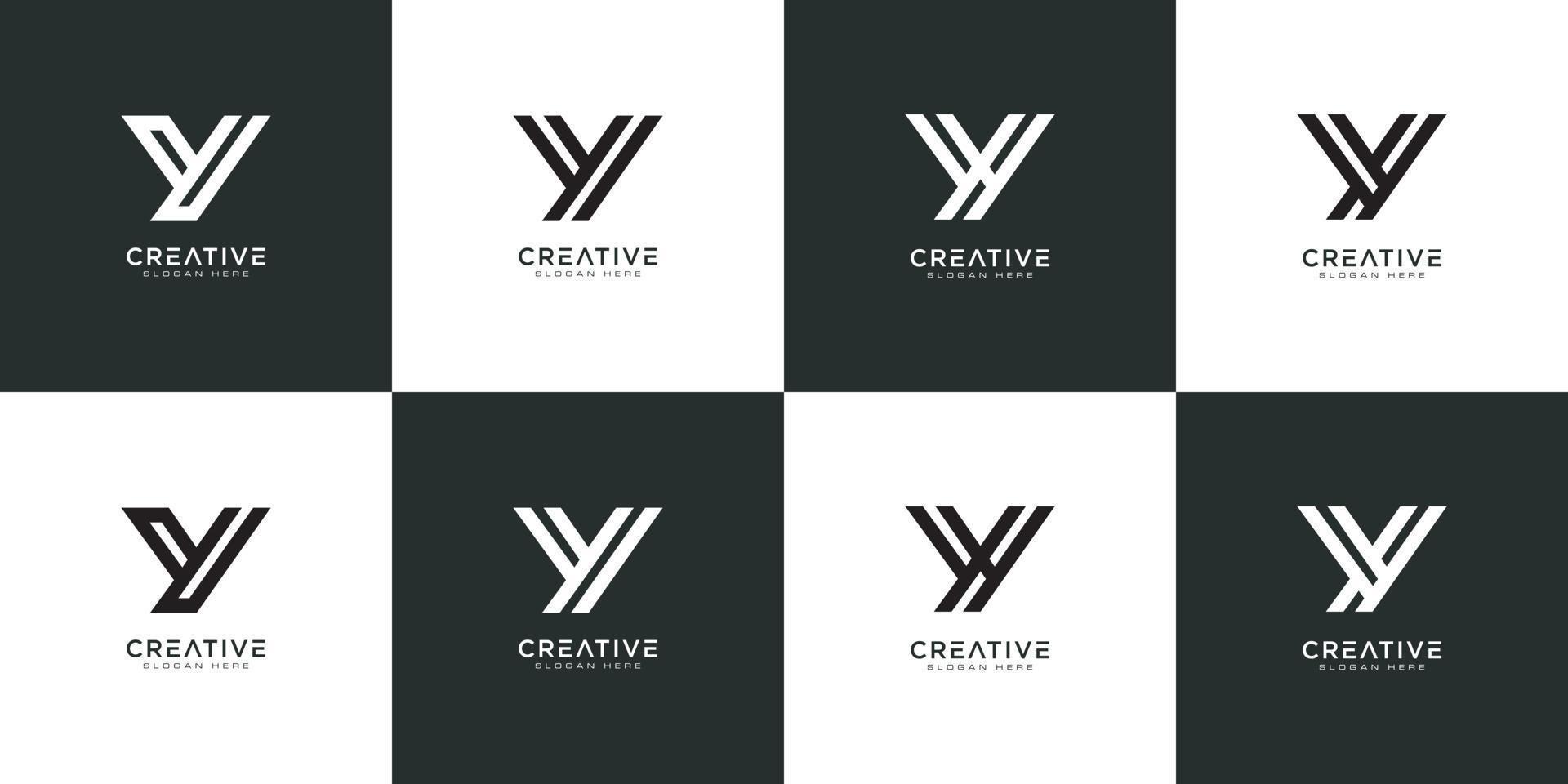 set of initials letter y abstract logo vector design
