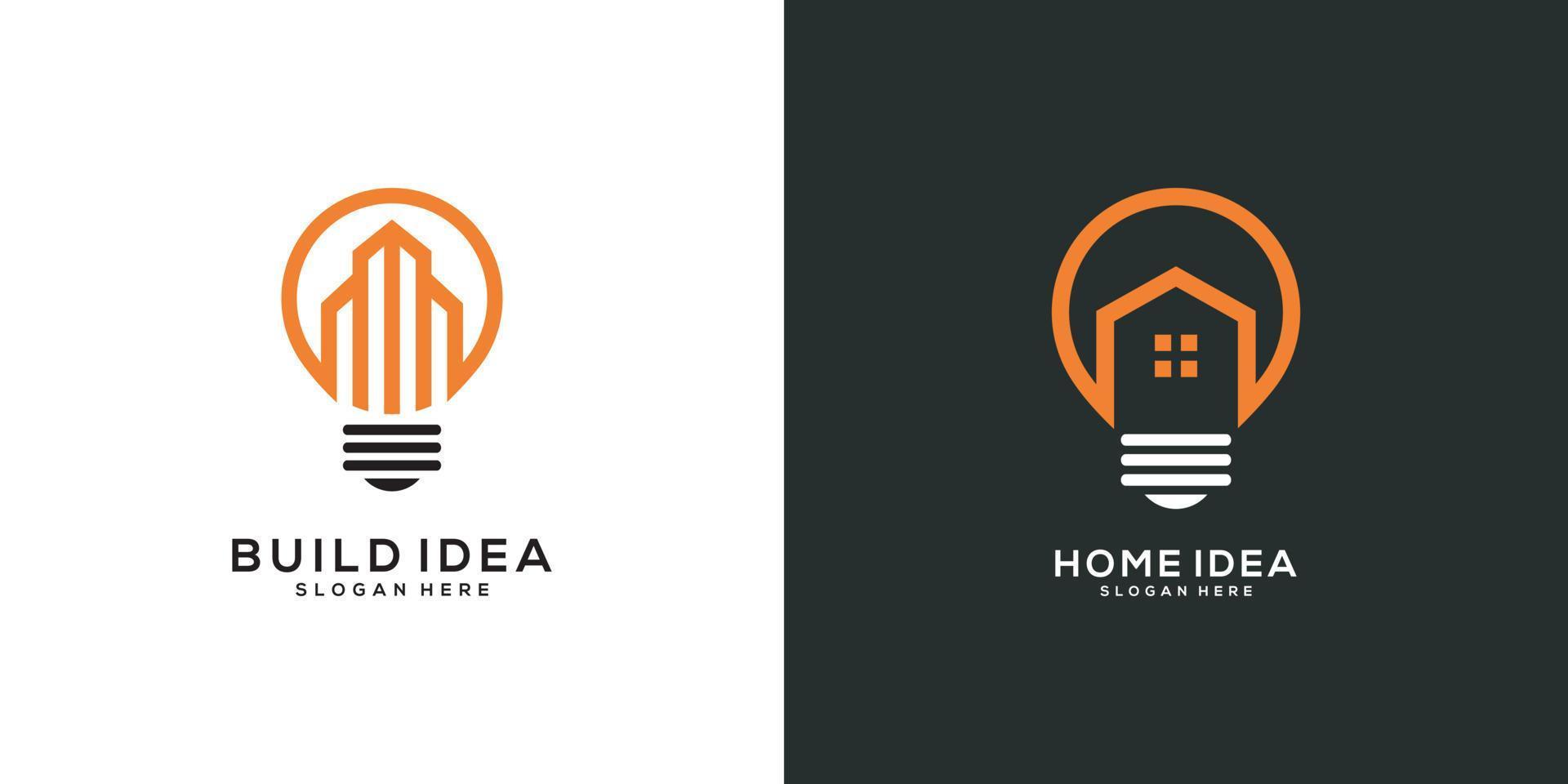 building idea lamp logo vector template design