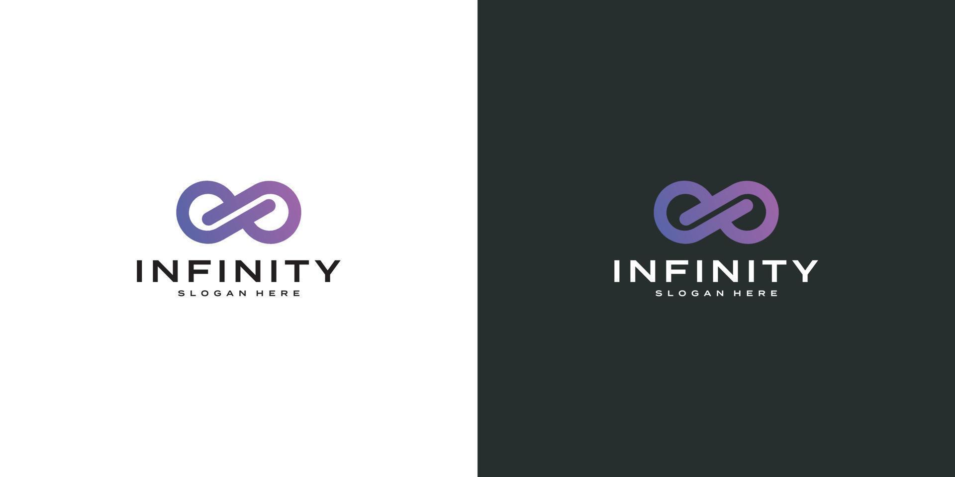 Infinity tech logo with line art style vector