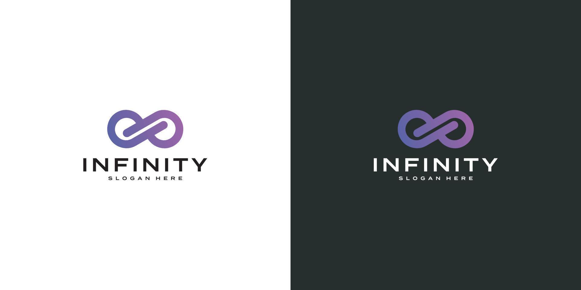 logotipo de infinity tech con estilo de arte lineal vector