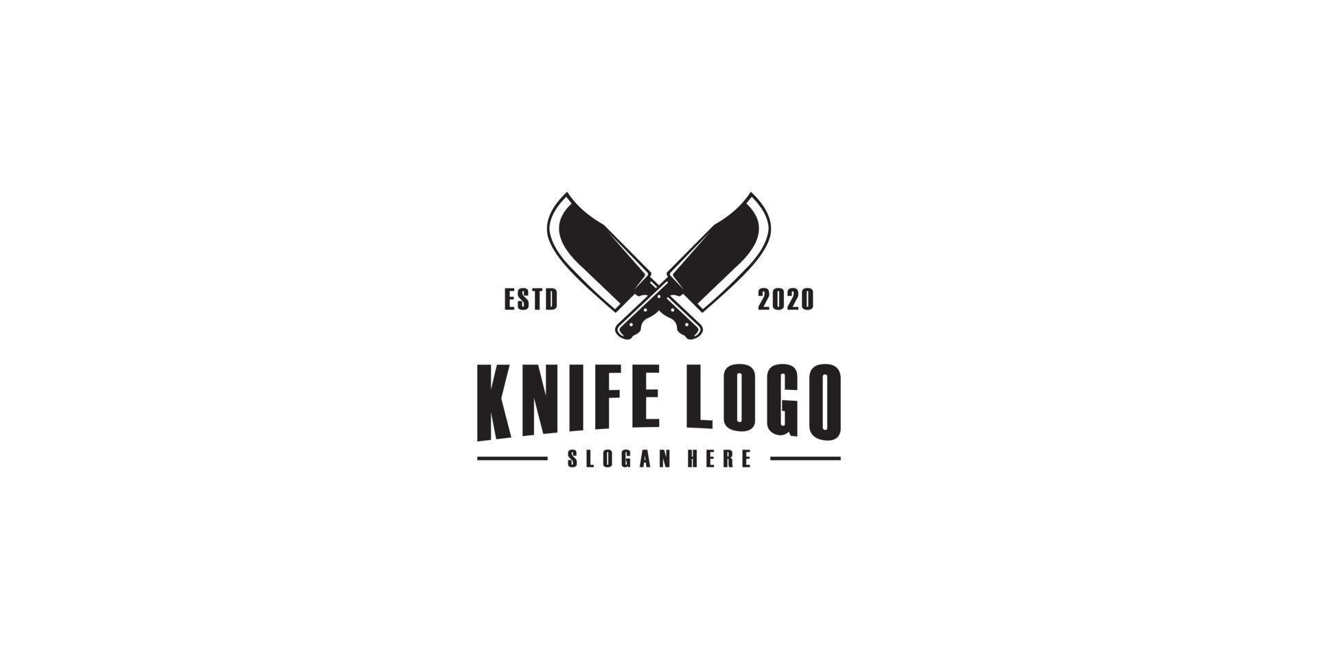 vector de diseño de logotipo de cuchillo de carnicero