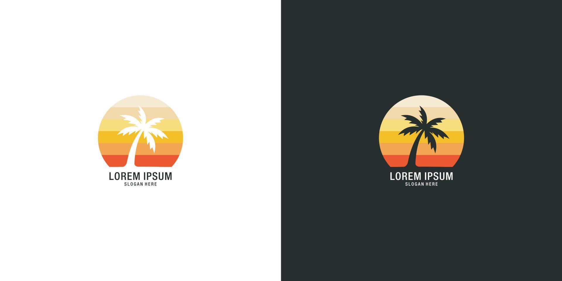 diseño de vector de logotipo de palmera