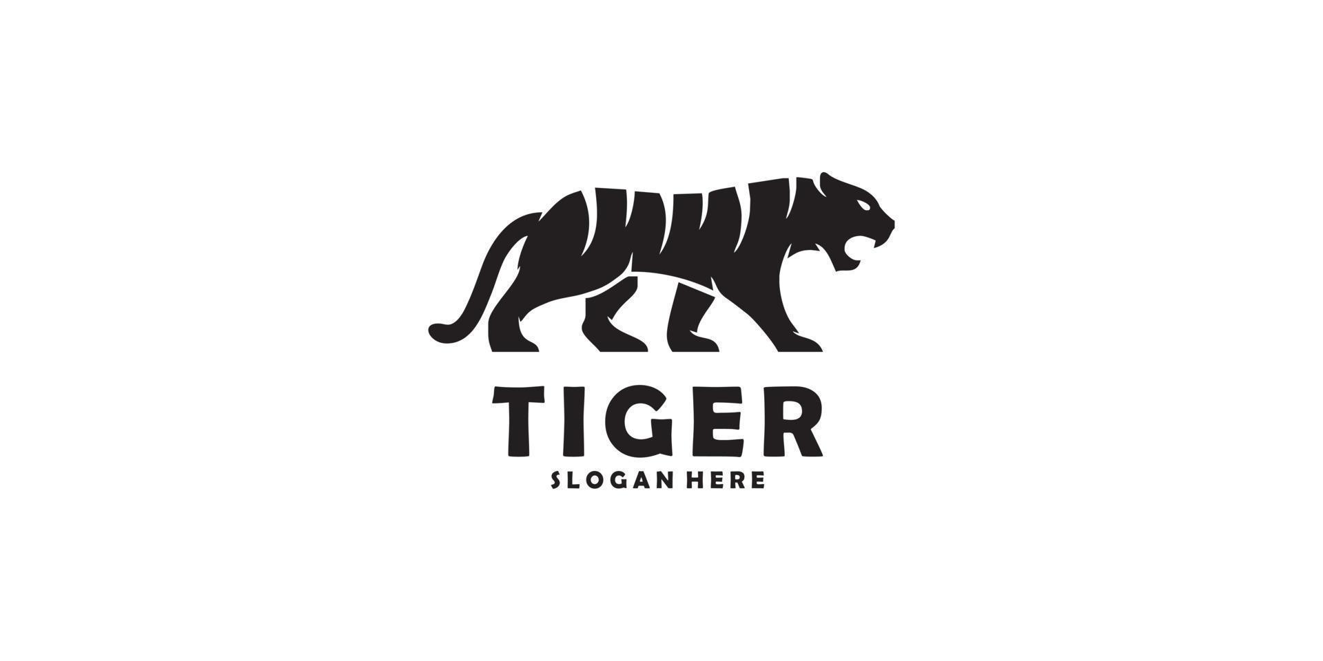 tiger silhouette logo vector design