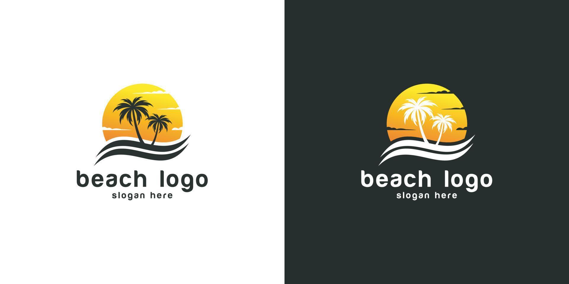 diseño de vector de logotipo de palmera