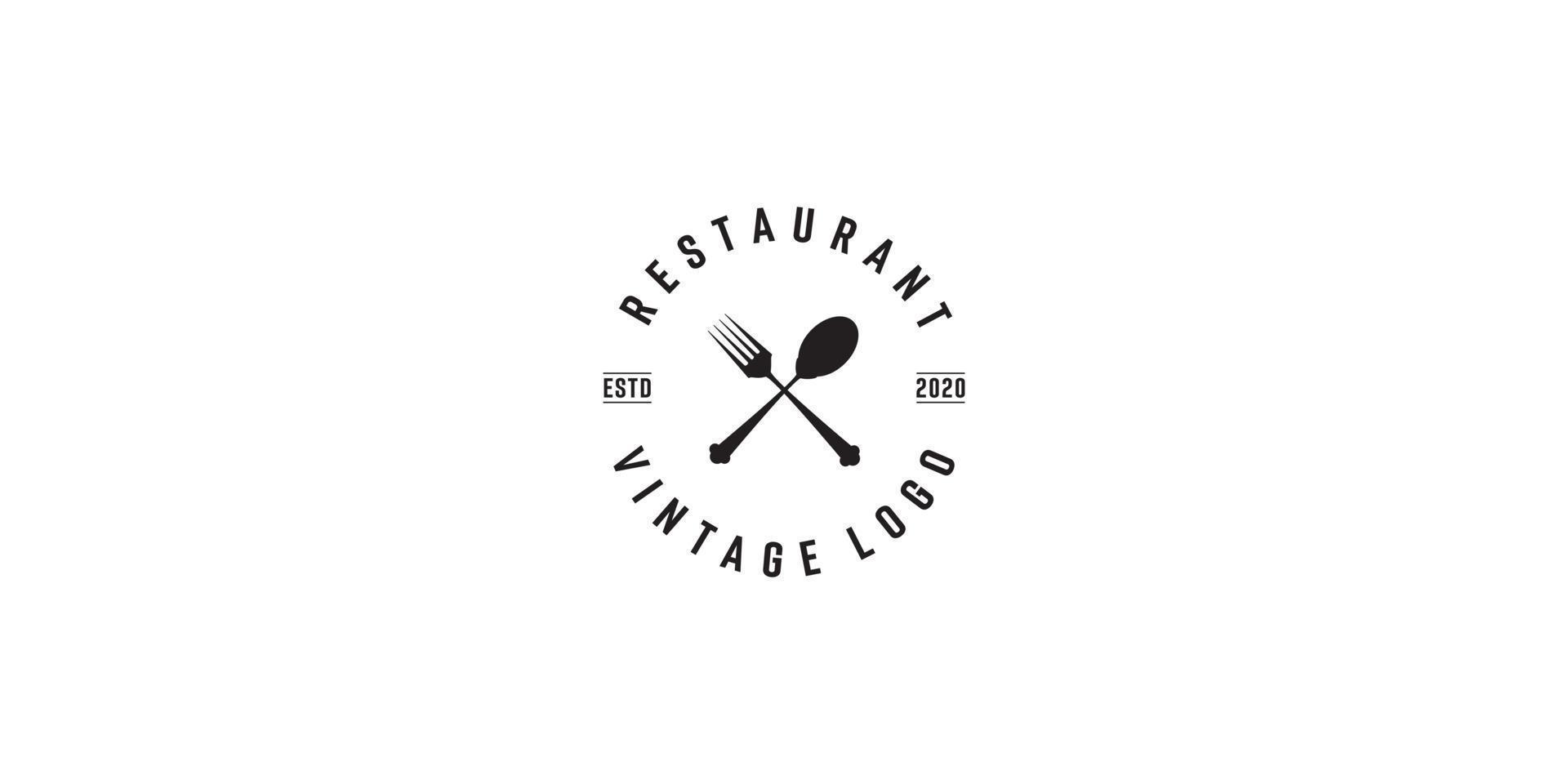 cuchara y tenedor restaurante logo vector