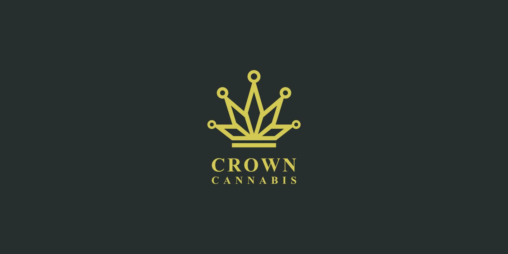 corona cannabis marihuana hoja logo vector