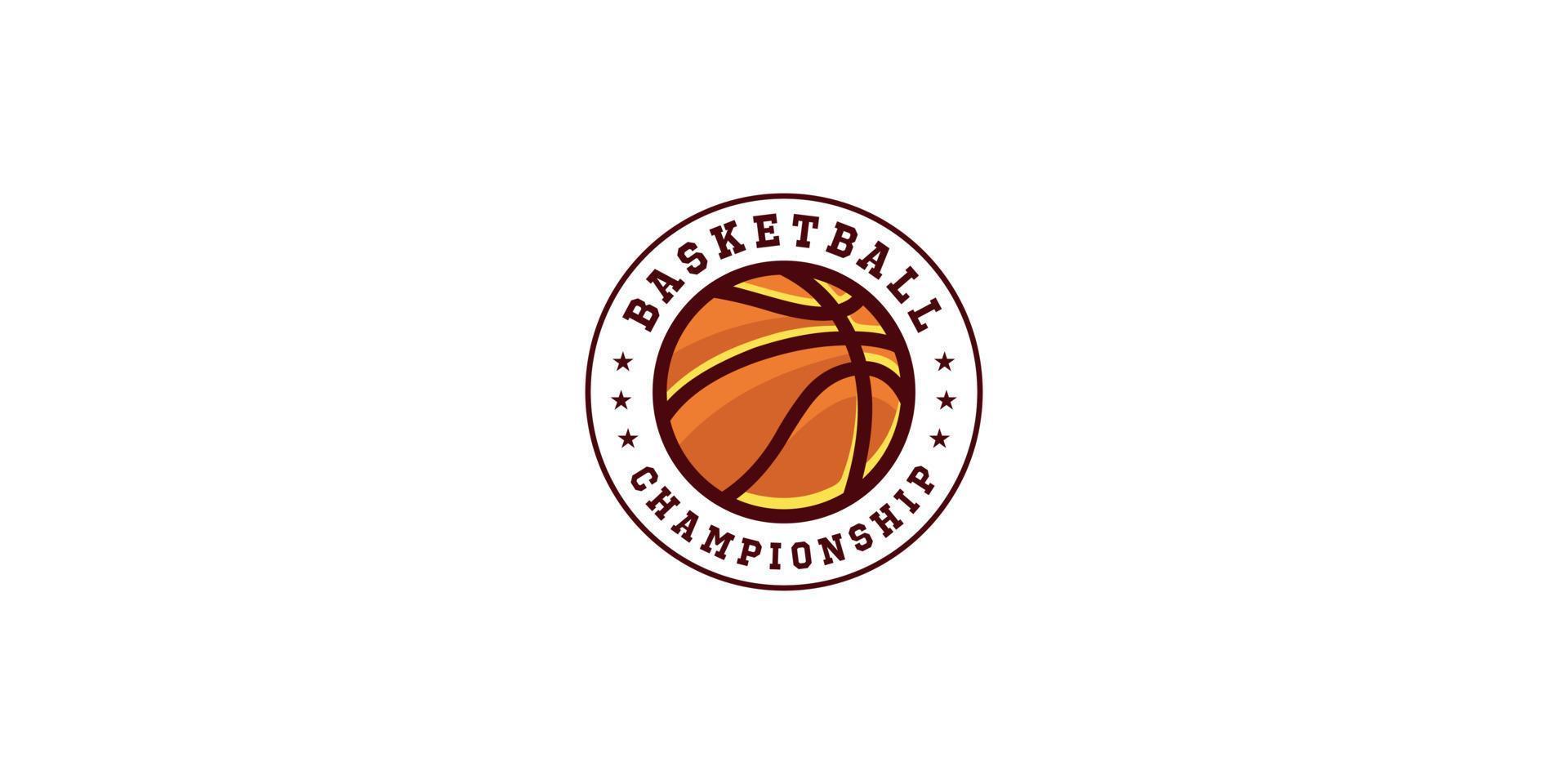 diseño de vector de emblema de logotipo de baloncesto