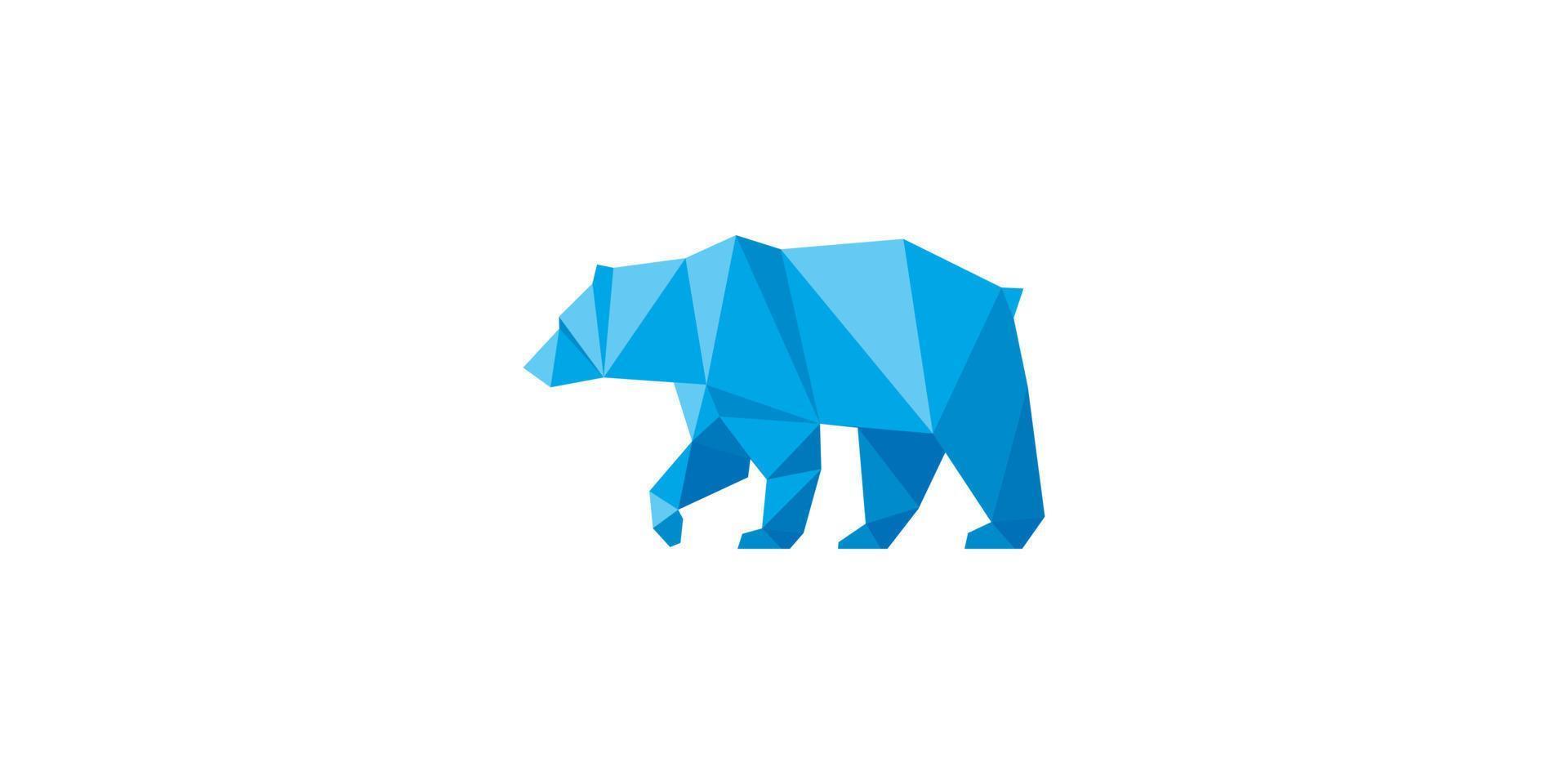 forma poligonal oso logo vector animales