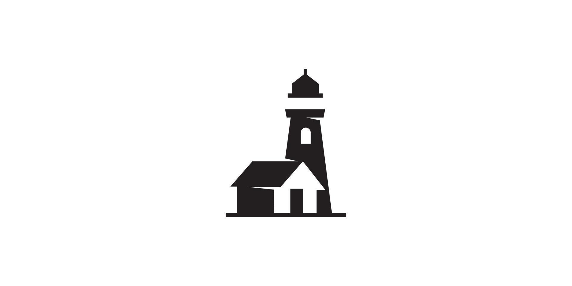 diseño de vector de logotipo de faro de casa