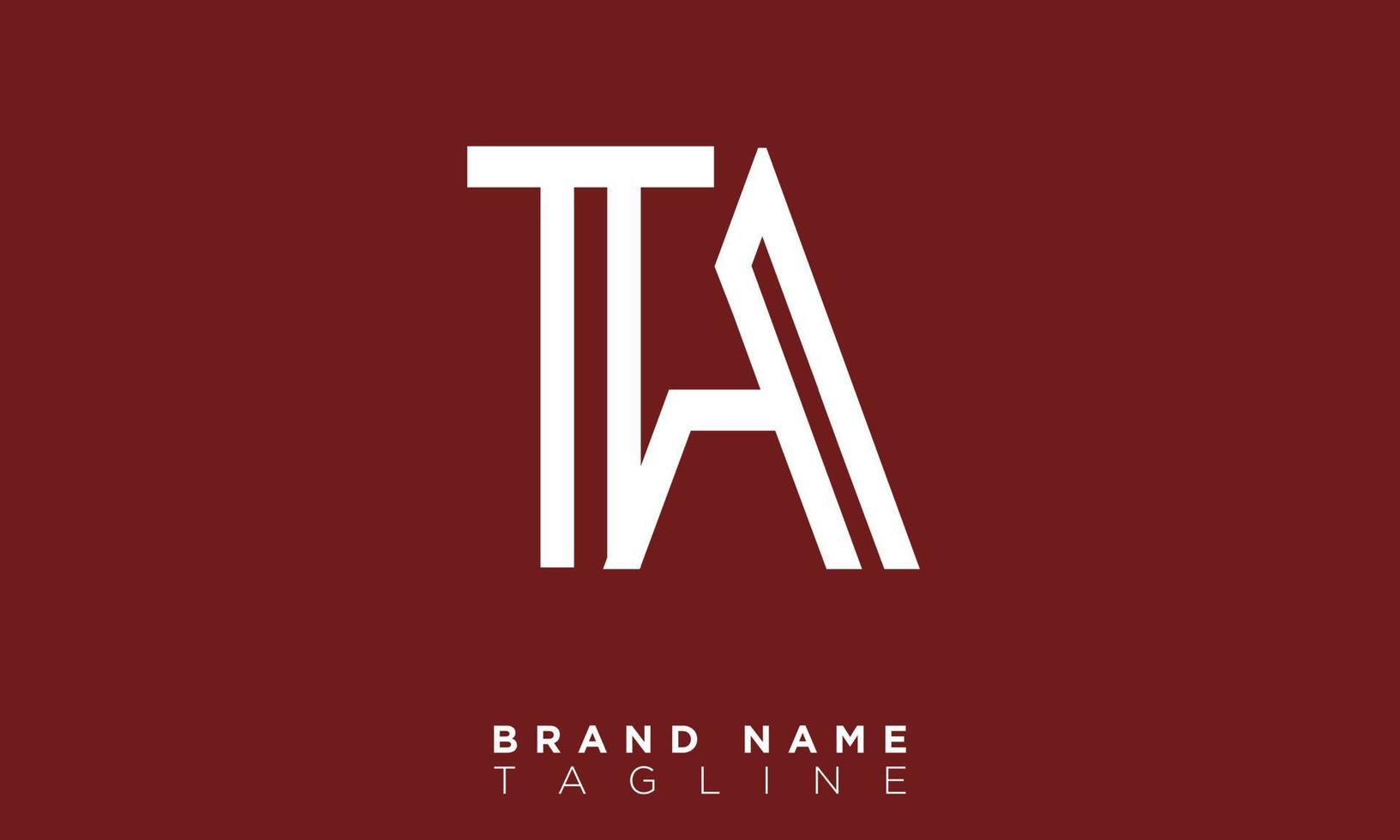 TA Alphabet letters Initials Monogram logo AT, T and A vector