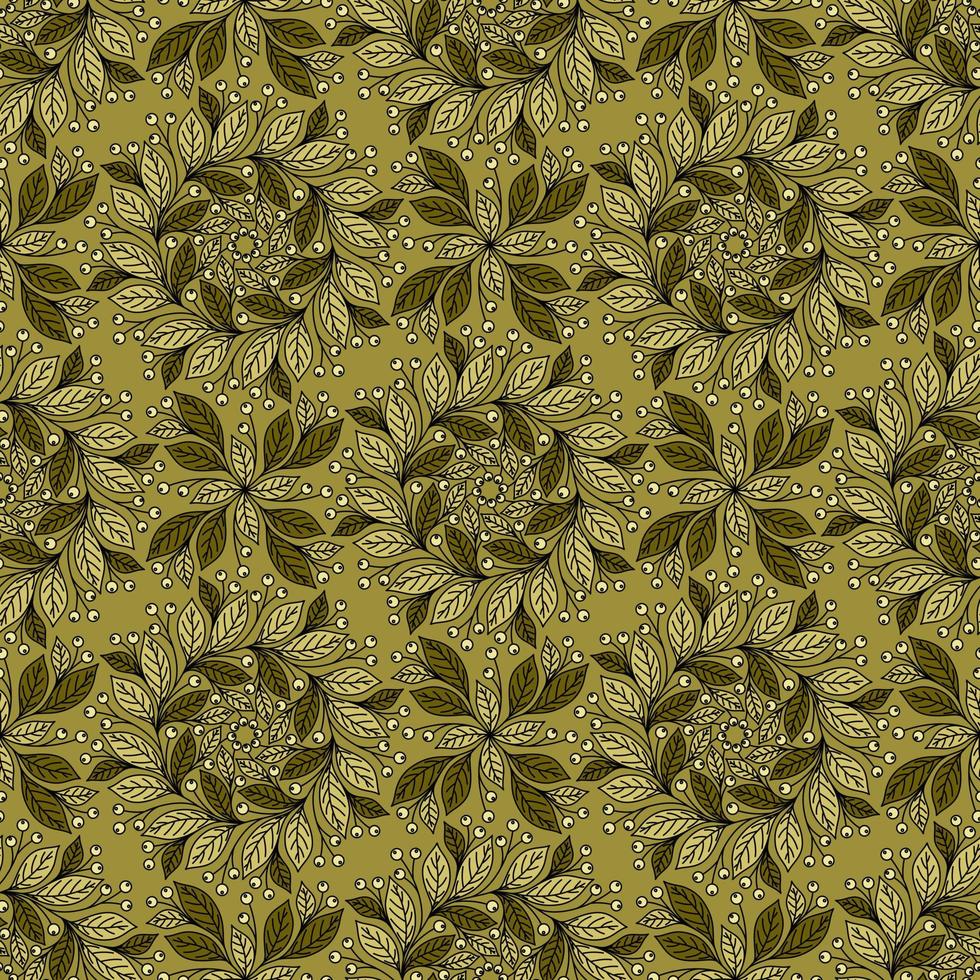 fondo de vector transparente amarillo sucio con adornos florales y bayas