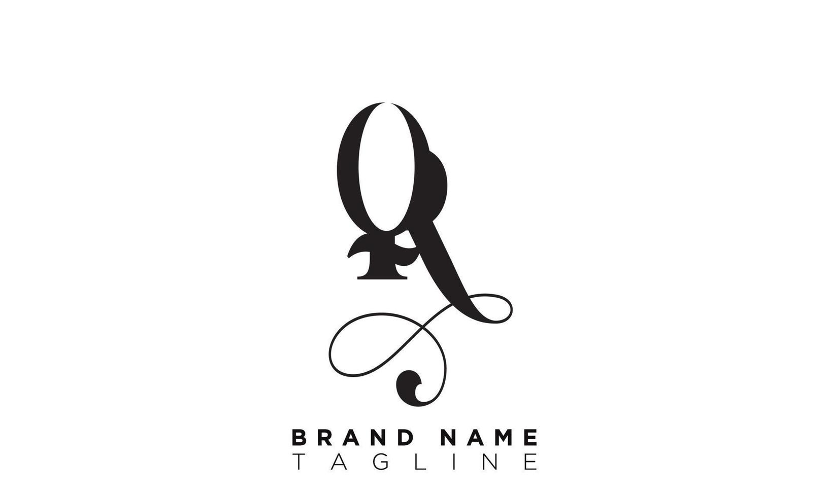 QR Alphabet letters Initials Monogram logo RQ, Q and R vector
