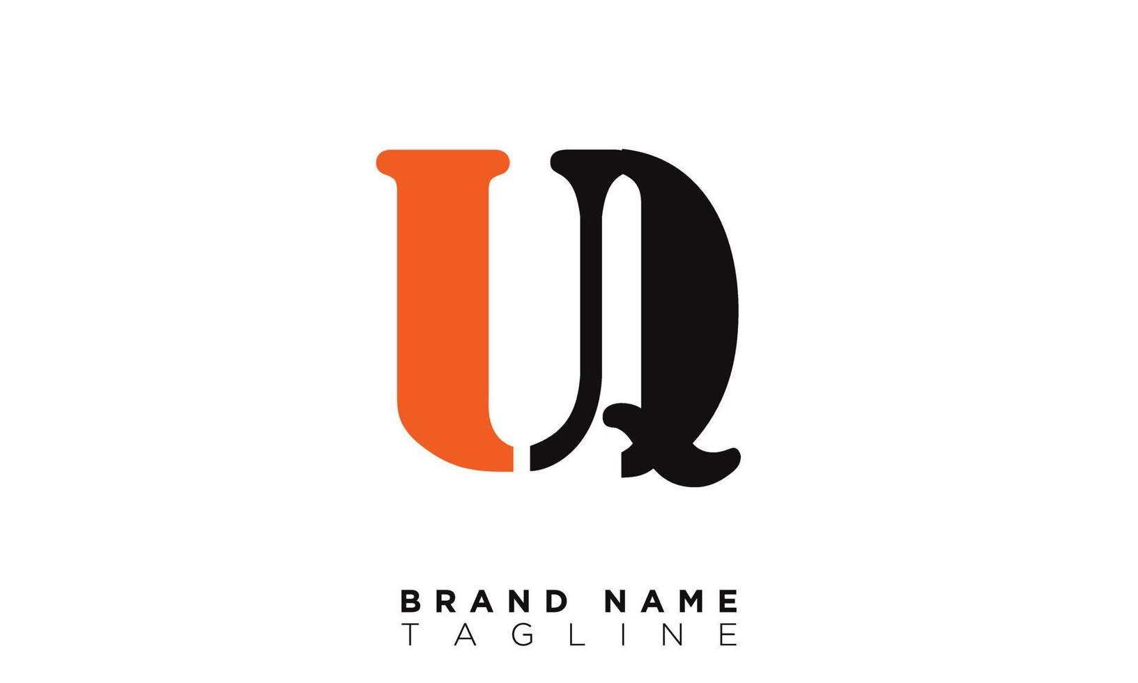UQ Alphabet letters Initials Monogram logo QU, U and Q vector