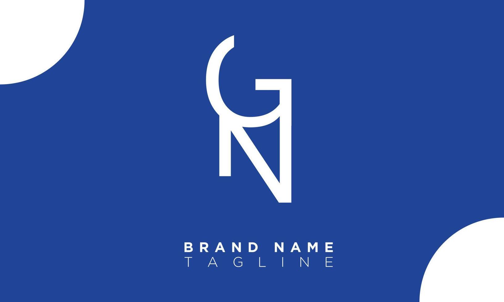 Alphabet letters Initials Monogram logo GN, NG, G and N vector