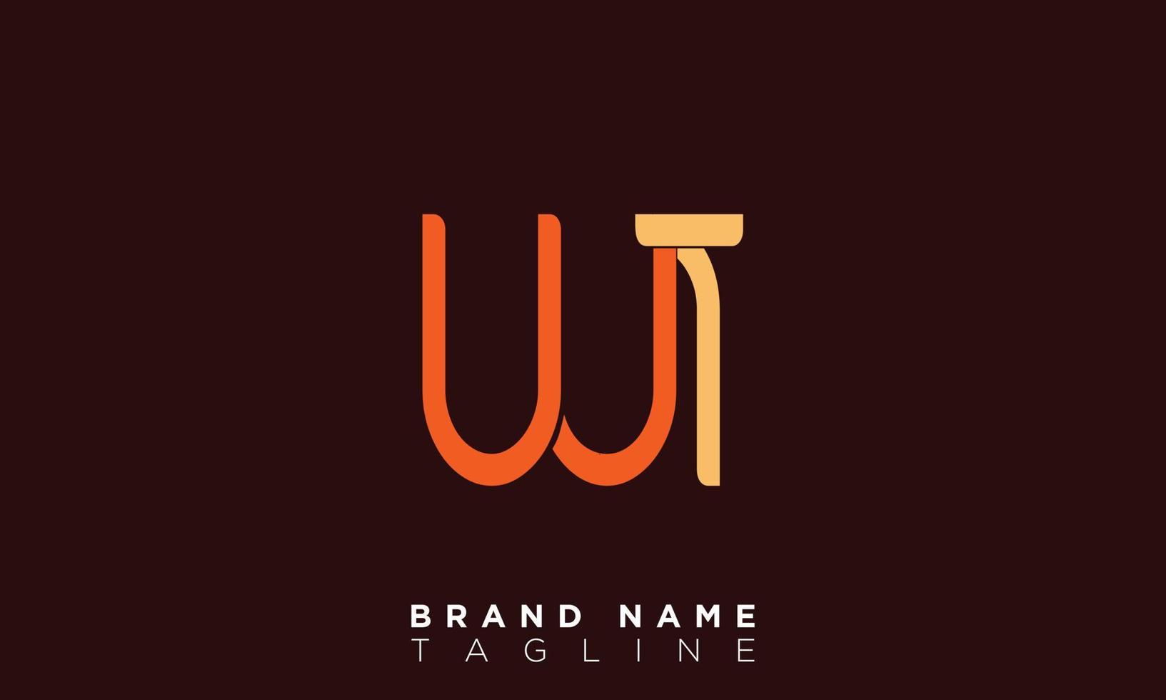 WT Alphabet letters Initials Monogram logo TW, W and T vector