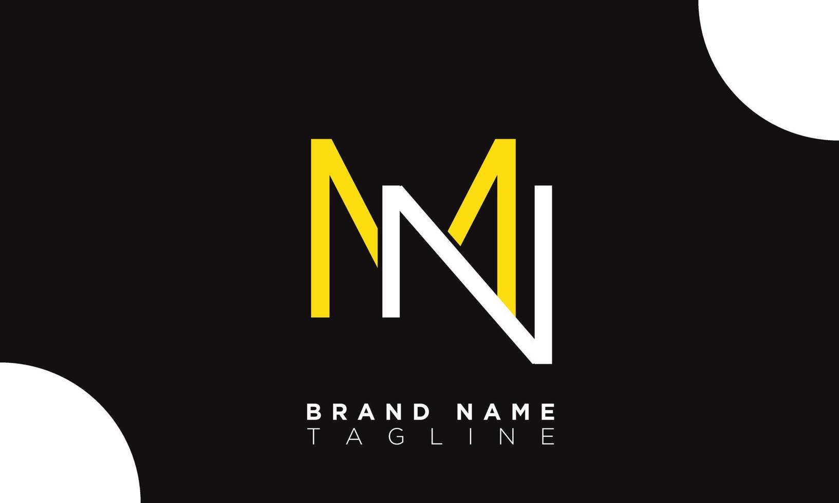 MN Alphabet letters Initials Monogram logo NM, M and N vector