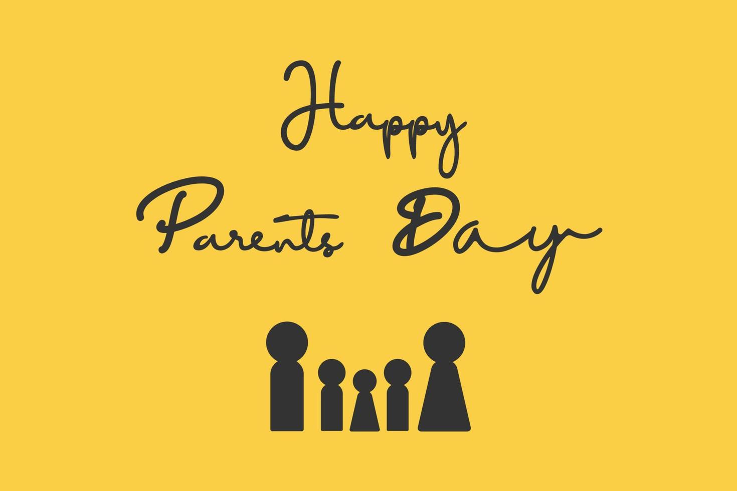 Happy parents day vector illustration with wooden figures. Global Day of Parents