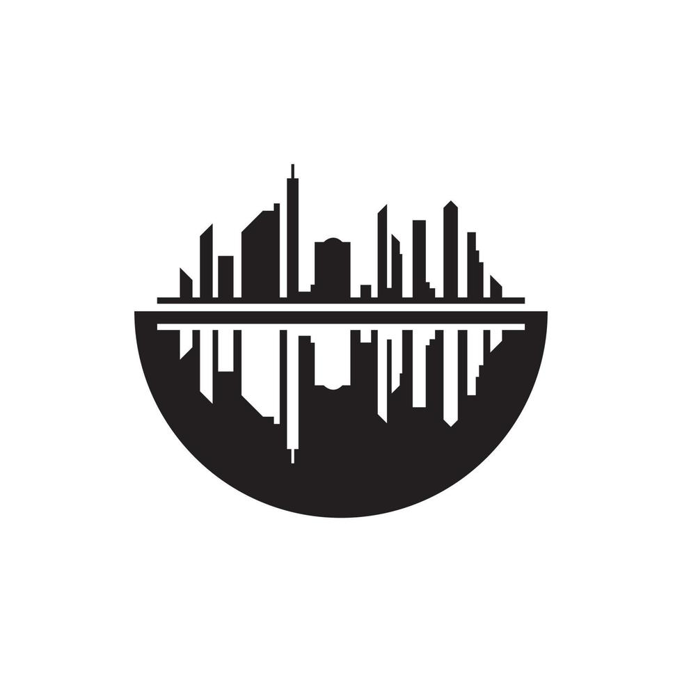 Modern City skyline vector icon background