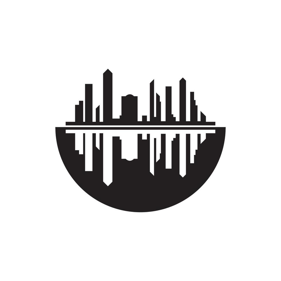 Modern City skyline vector icon background