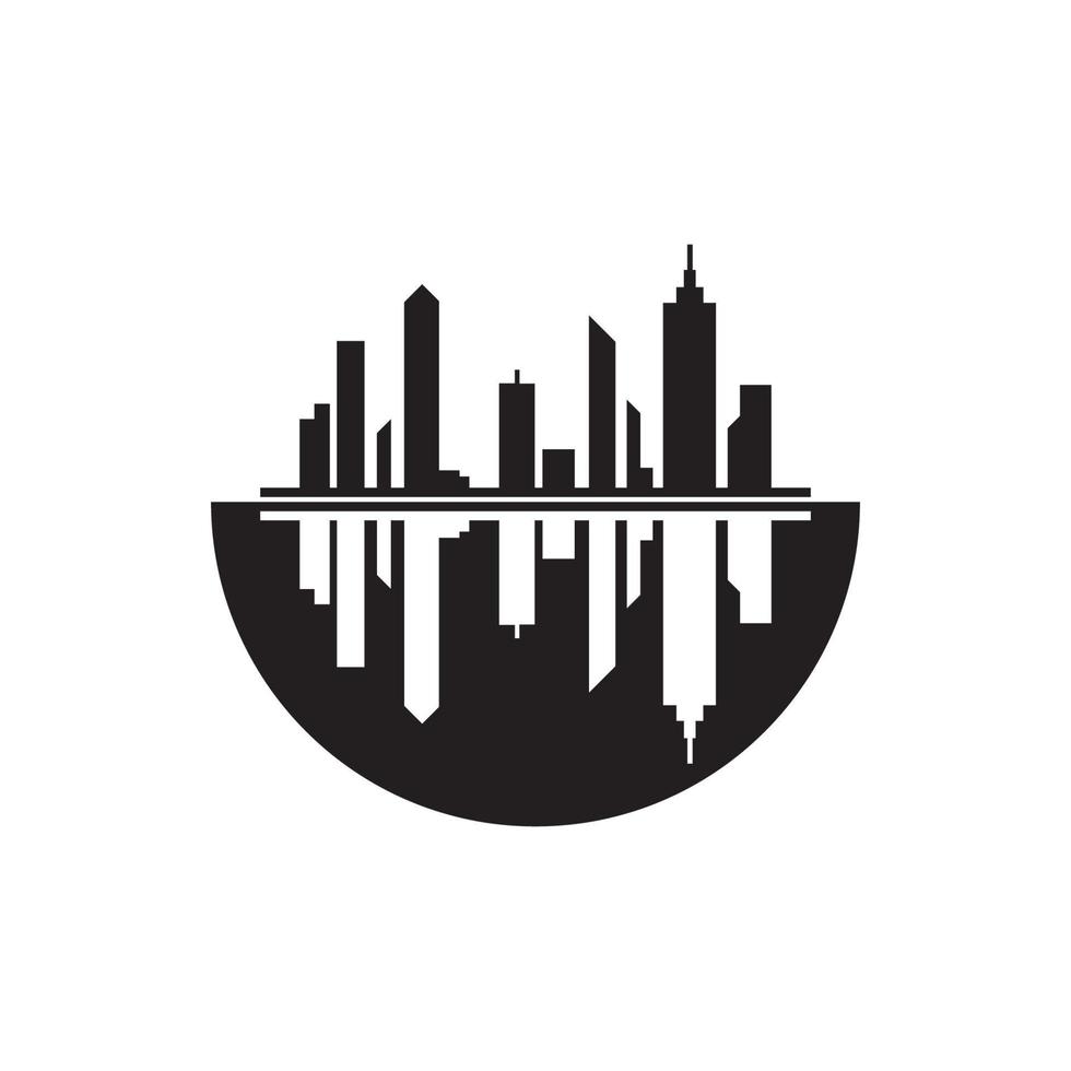 Modern City skyline vector icon background