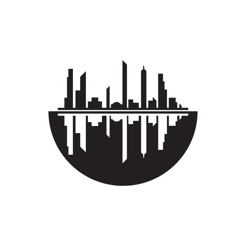 Modern City skyline vector icon background