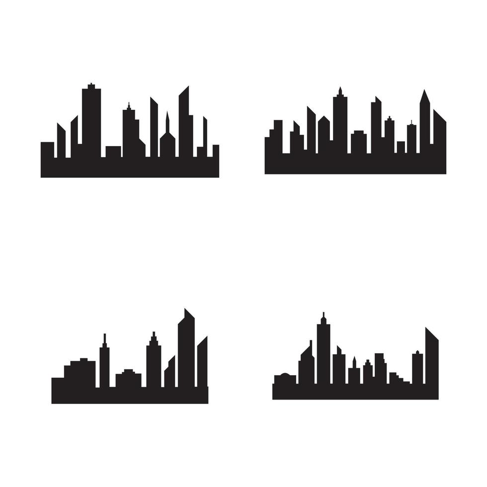 Fondo de icono de vector de horizonte de ciudad moderna