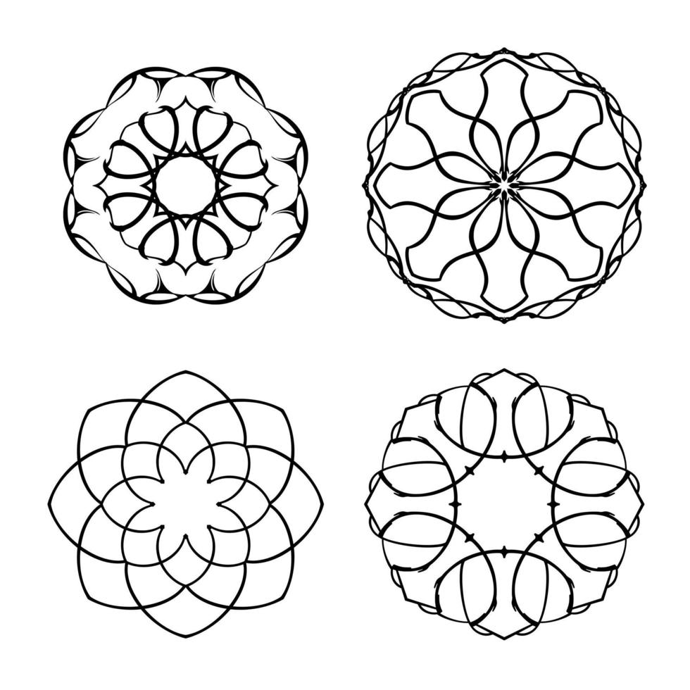 Mandala ornamental element set vector