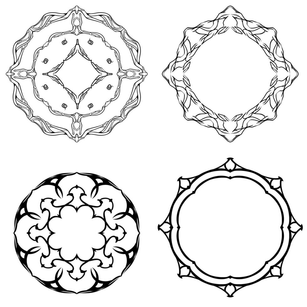 Mandala ornamental element set vector
