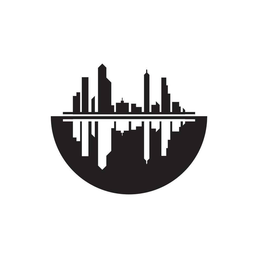 Modern City skyline vector icon background