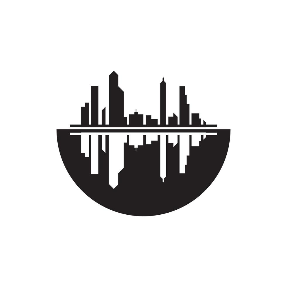 Modern City skyline vector icon background