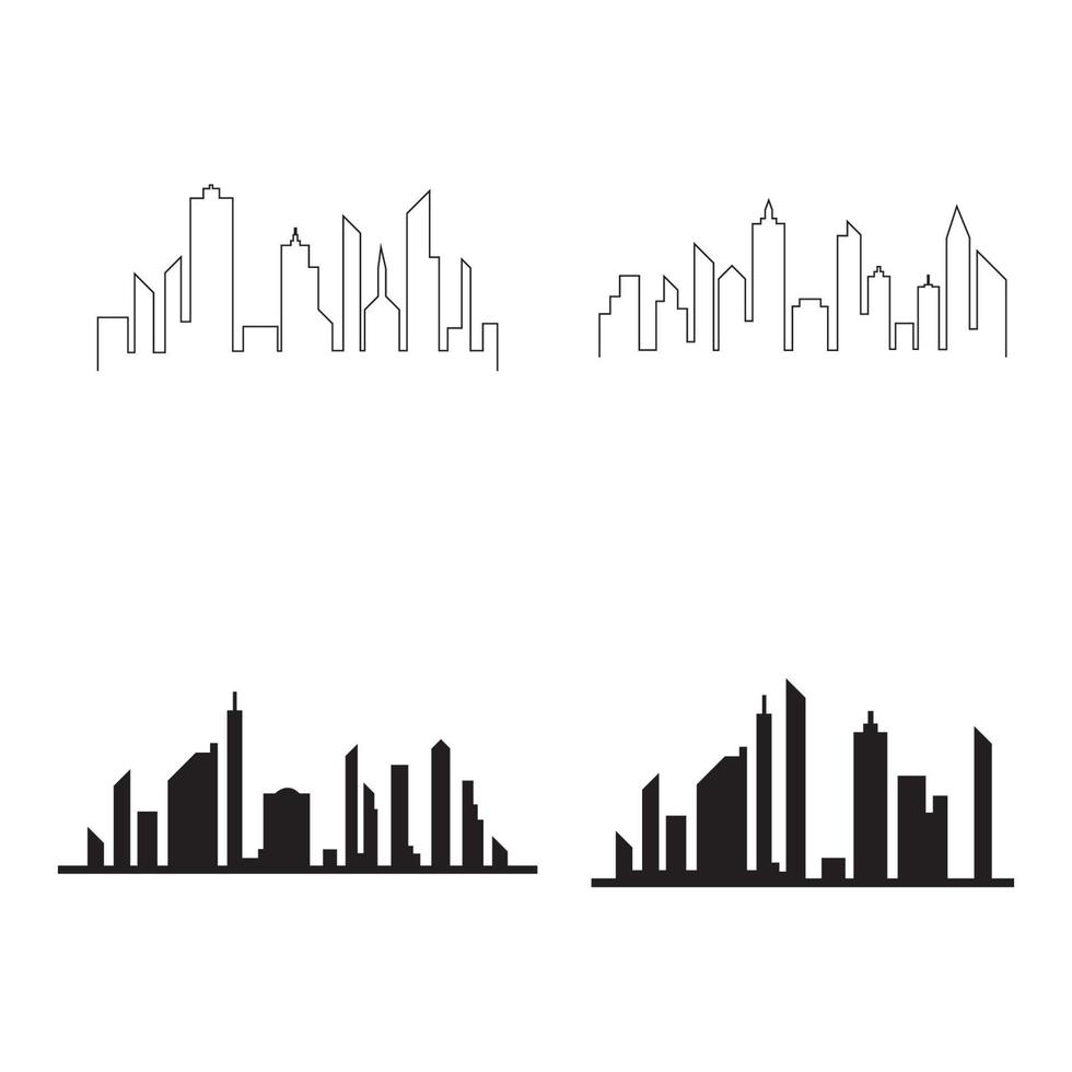 Fondo de icono de vector de horizonte de ciudad moderna