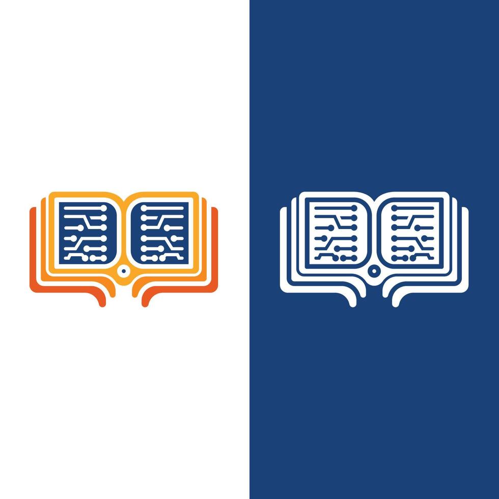 vector de tecnología de icono de logotipo de libro digital