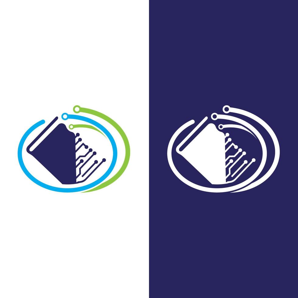 Digital book logo icon technology vector