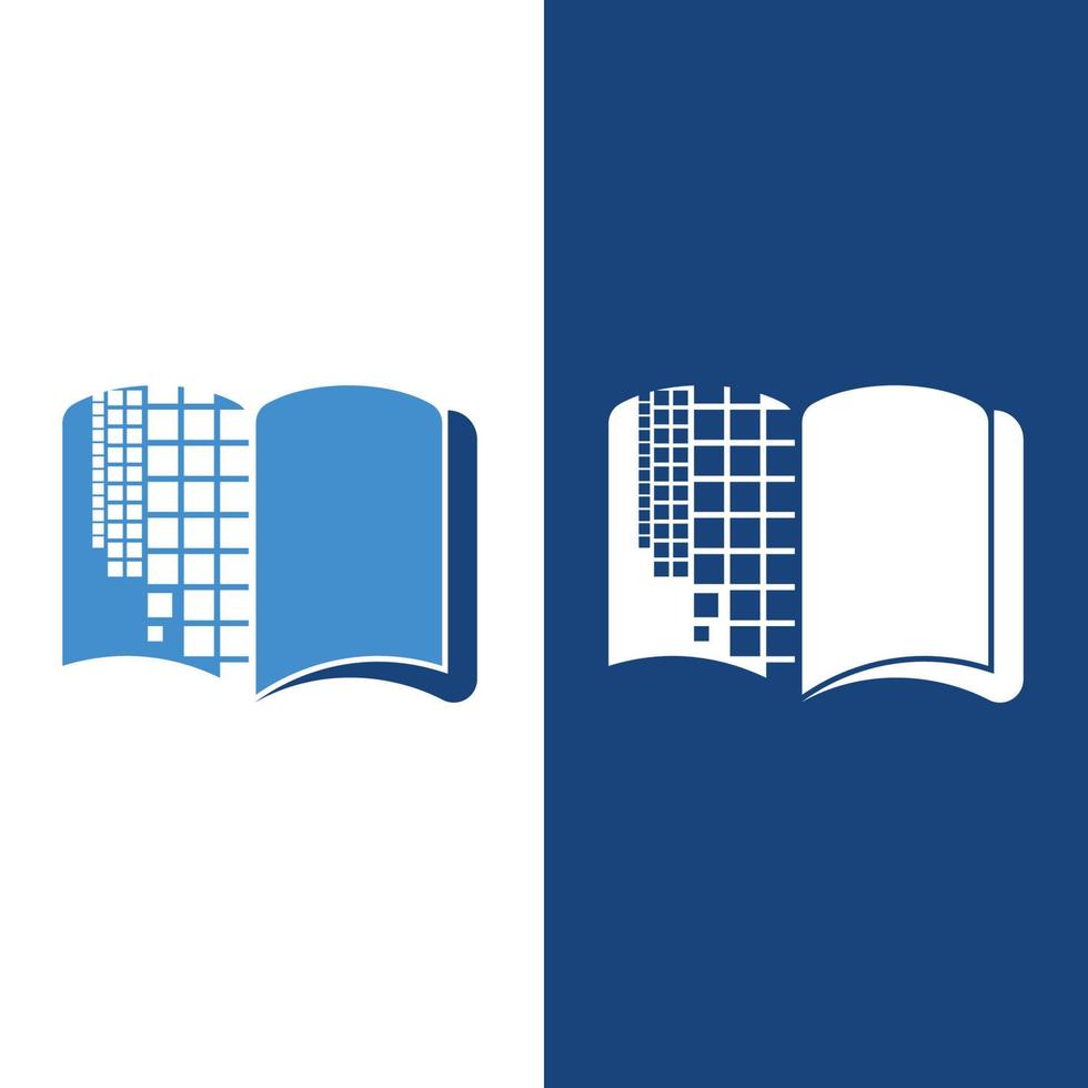 vector de tecnología de icono de logotipo de libro digital