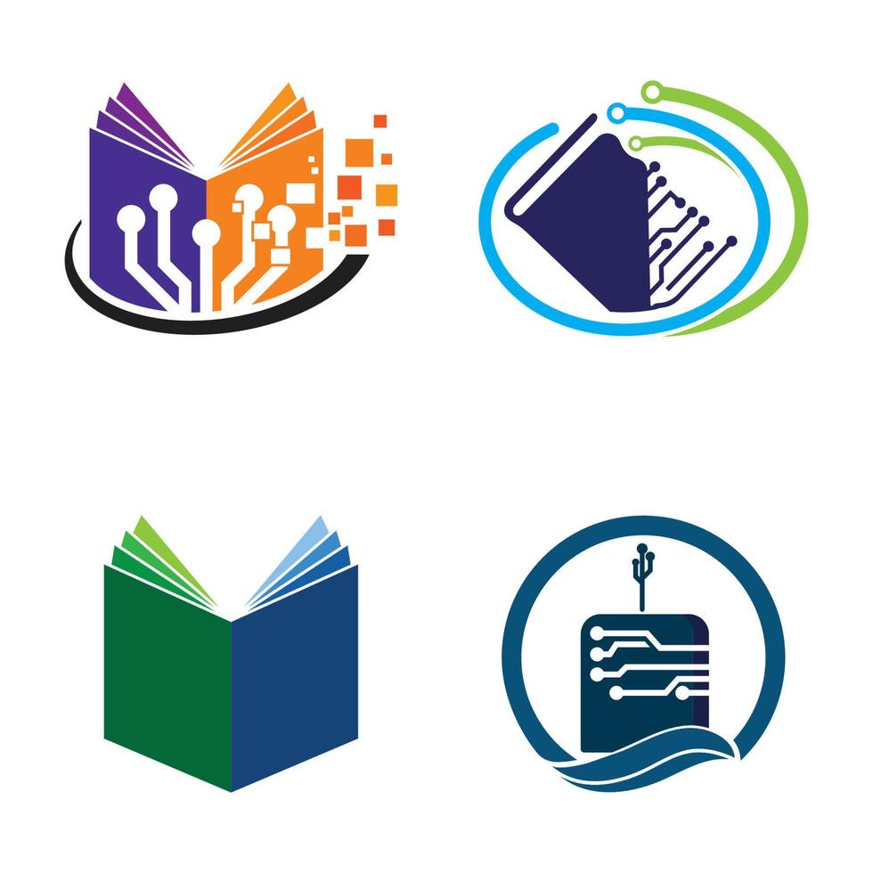 Digital book logo icon technology vector