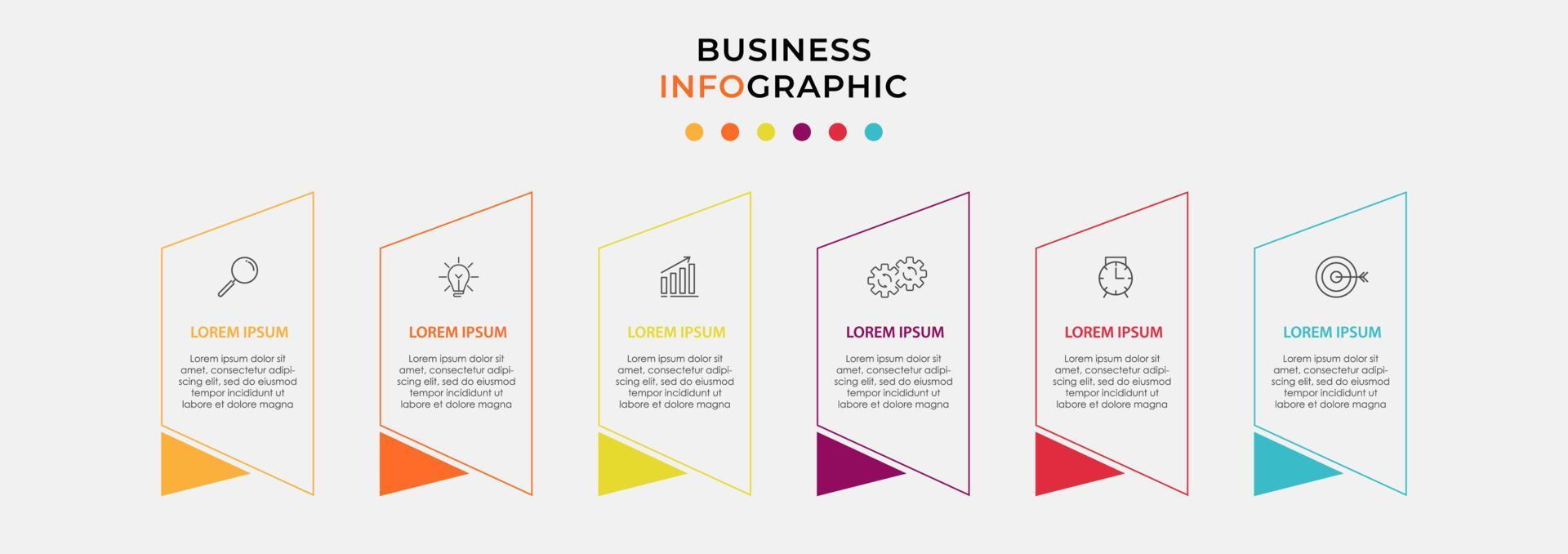 Vector Infographic design business template with icons and 6 options or steps.