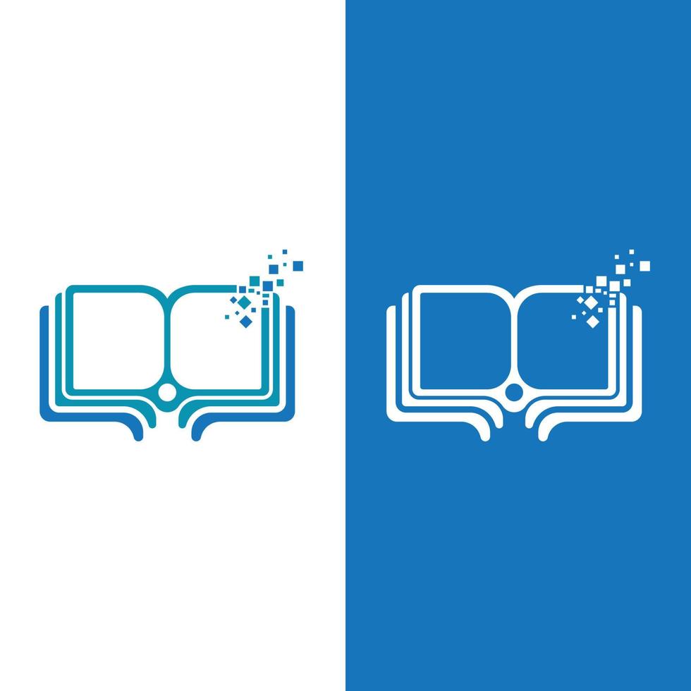 vector de tecnología de icono de logotipo de libro digital