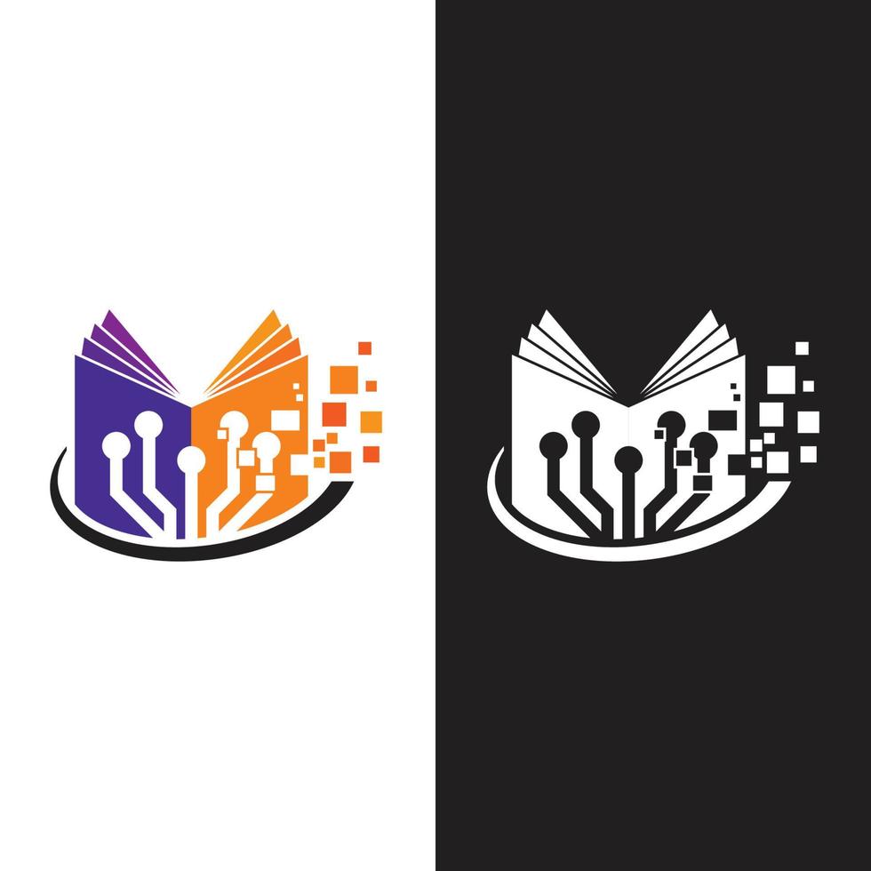 Digital book logo icon technology vector