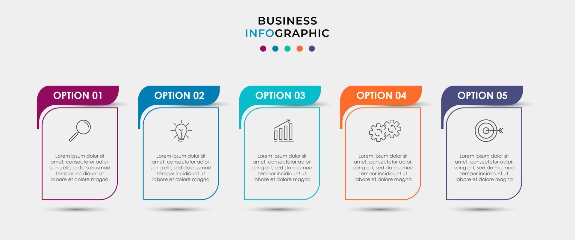 Vector Infographic design business template with icons and 5 options or steps