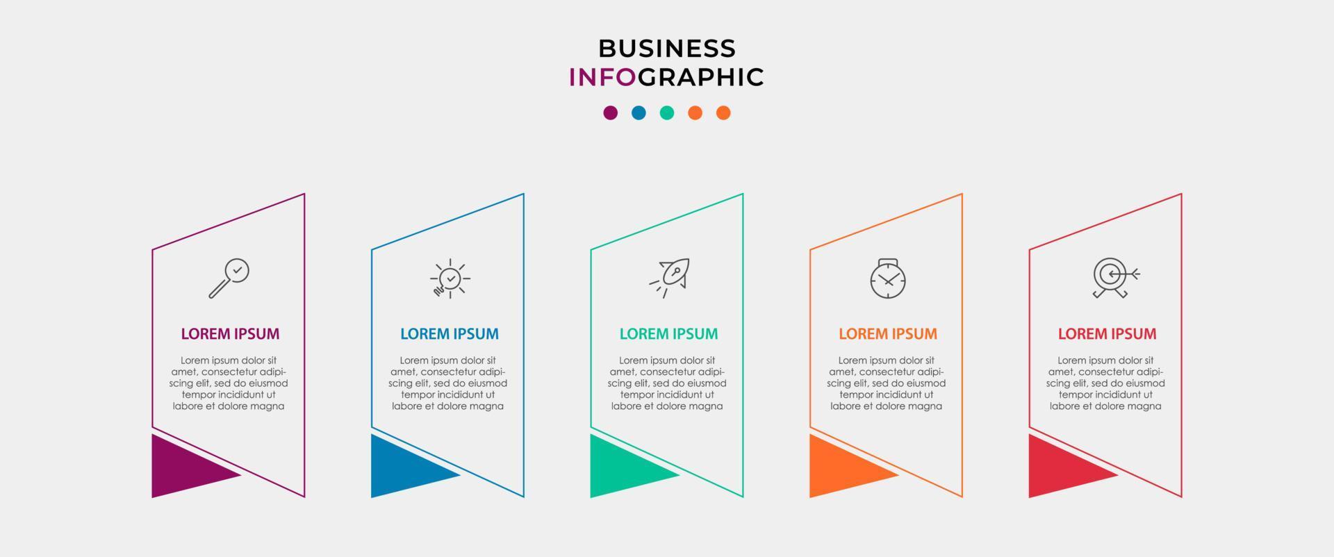 Vector Infographic design business template with icons and 5 options or steps.