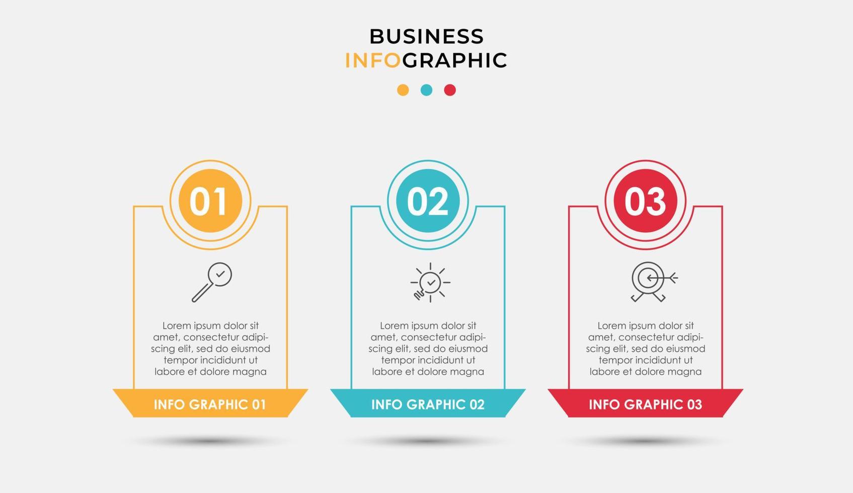 Vector Infographic design business template with icons and 3 options or steps.