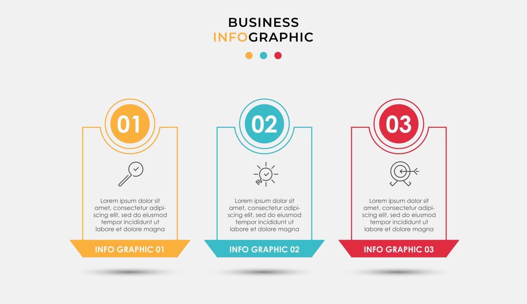 plantilla de negocio de diseño infográfico vectorial con iconos y 3 opciones o pasos. vector