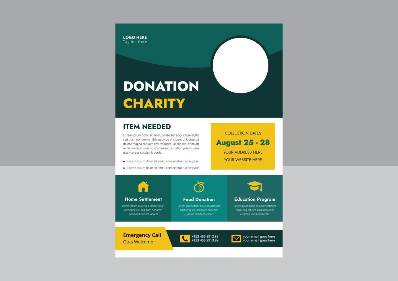 Disaster Relief flyer design template. Hurricane Disaster Relief flyer. Charity relief poster leaflet design. Cover, flyer design. vector