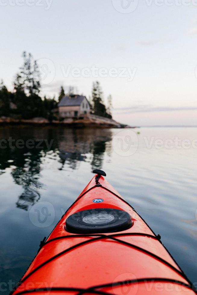 Red kayak view photo