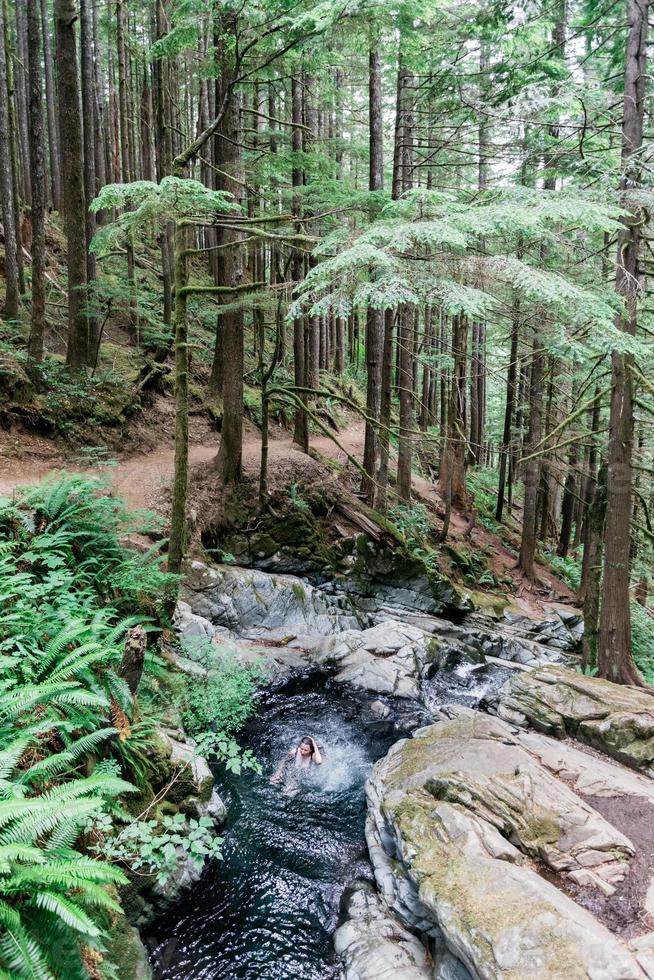 Swimming in a stream photo