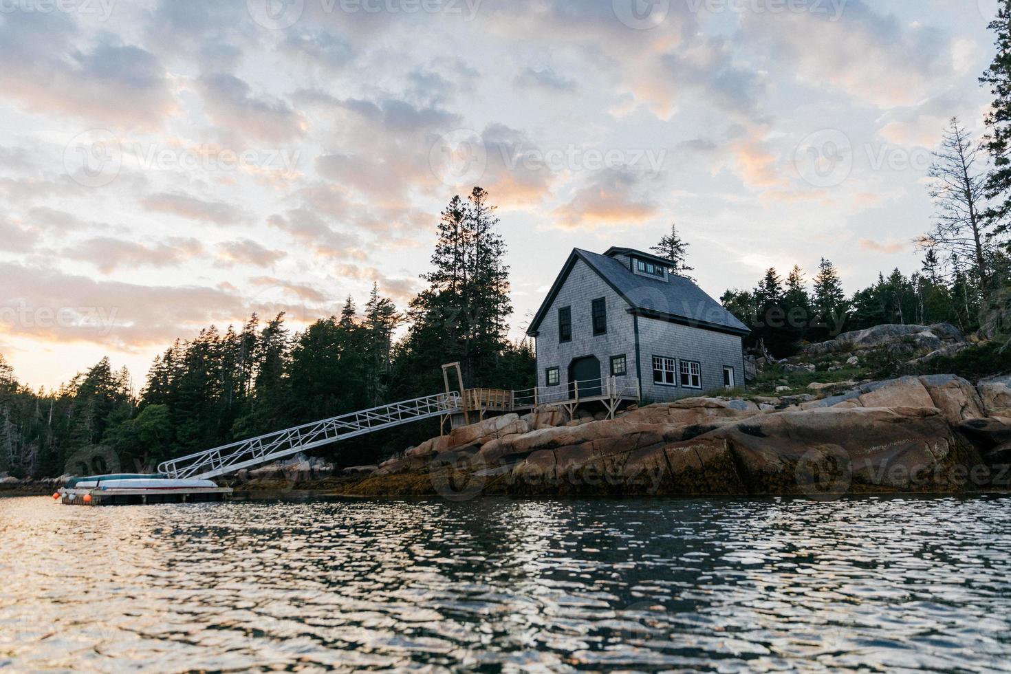 Water at sunset photo