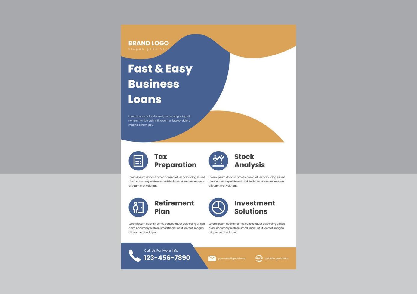 business and finance flyer poster design template. business and accounting services poster leaflet design. business solutions flyer design. vector